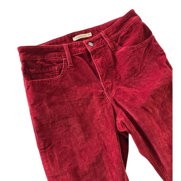 Levi’s 725 High Rise Bootcut Corduroy Pants Burgundy Red Sz 29 - Picture 5 of 6